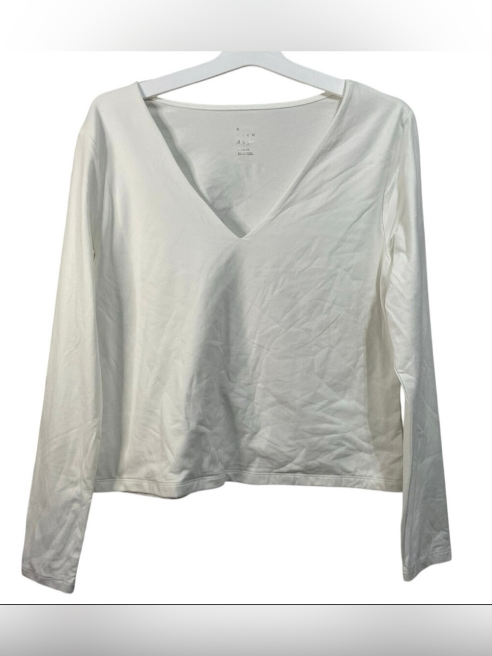 a new day White V-Neck Long Sleeve Tee